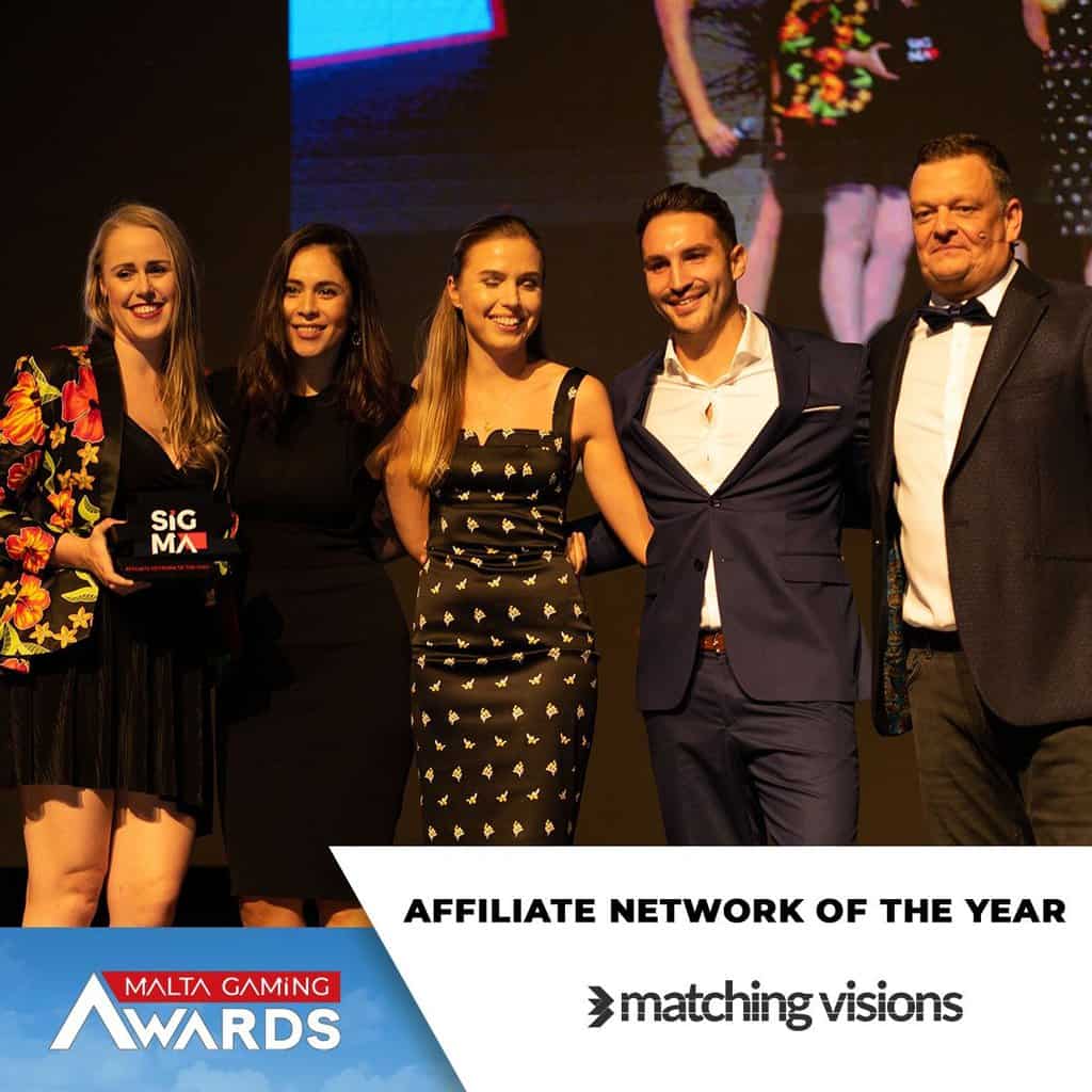 #MaltaGamingAwards19 Matching Visions on winning the Affiliate Network of the year 2019 Award