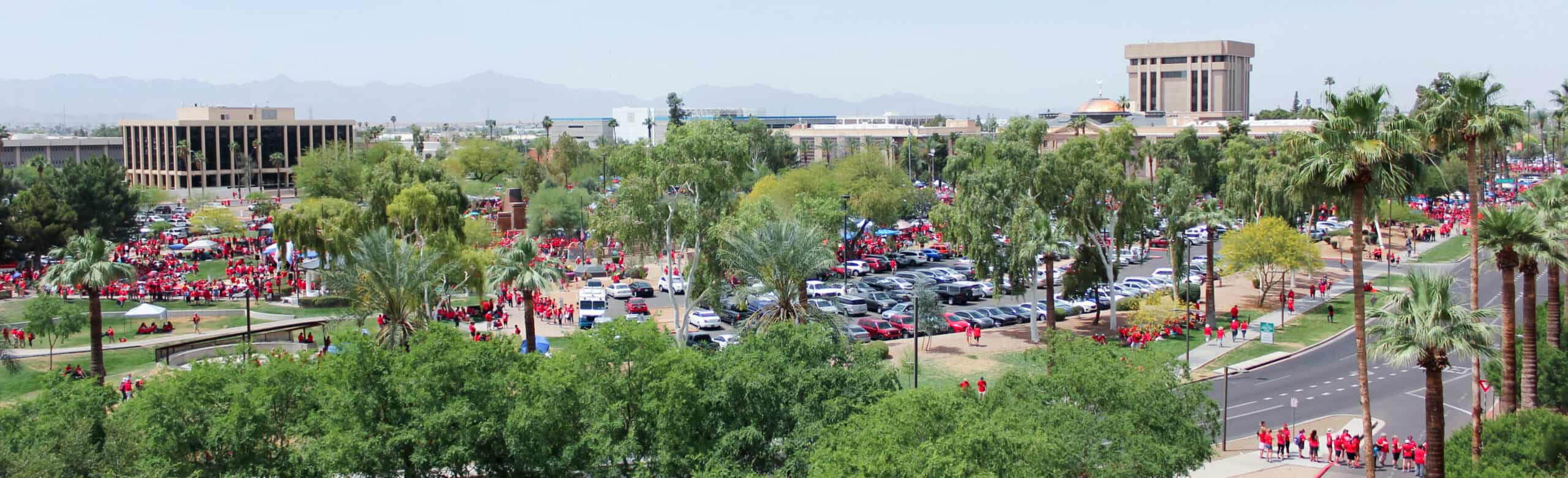 a scene from the 2018 red for ed teacher strike in arizona