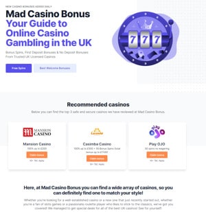 Mad Casino Bonus