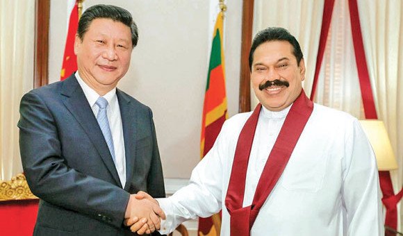 President Mahinda Rajapaksa and the Chinese President Xi Jinping.